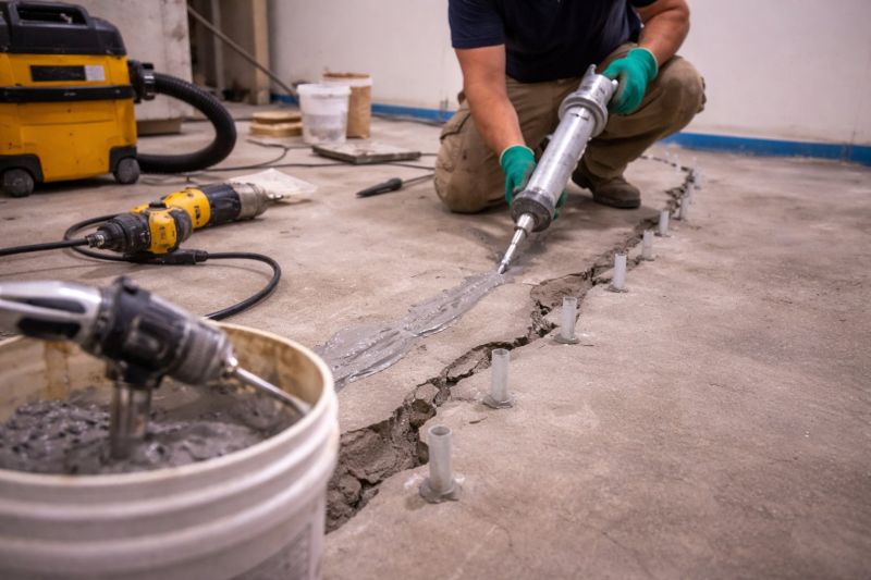 Cracked Basement Floor Repair in Englewood, FL
