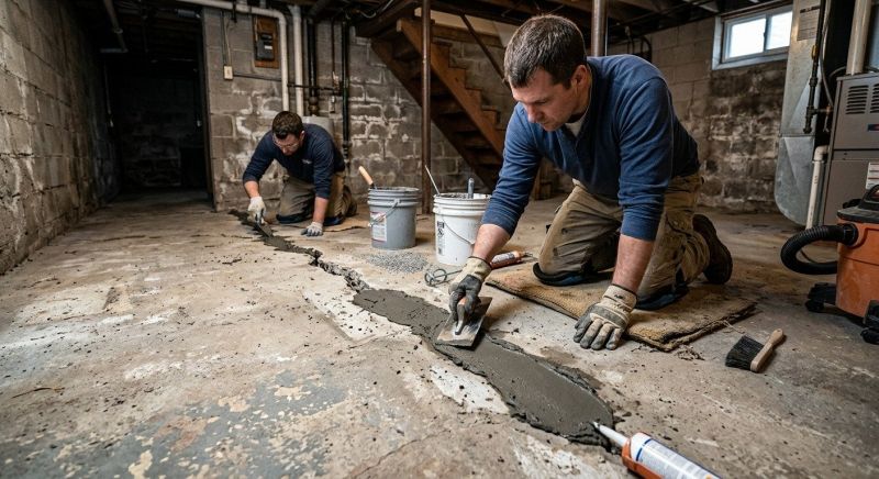 Cracked Basement Floor Repair in Englewood, FL